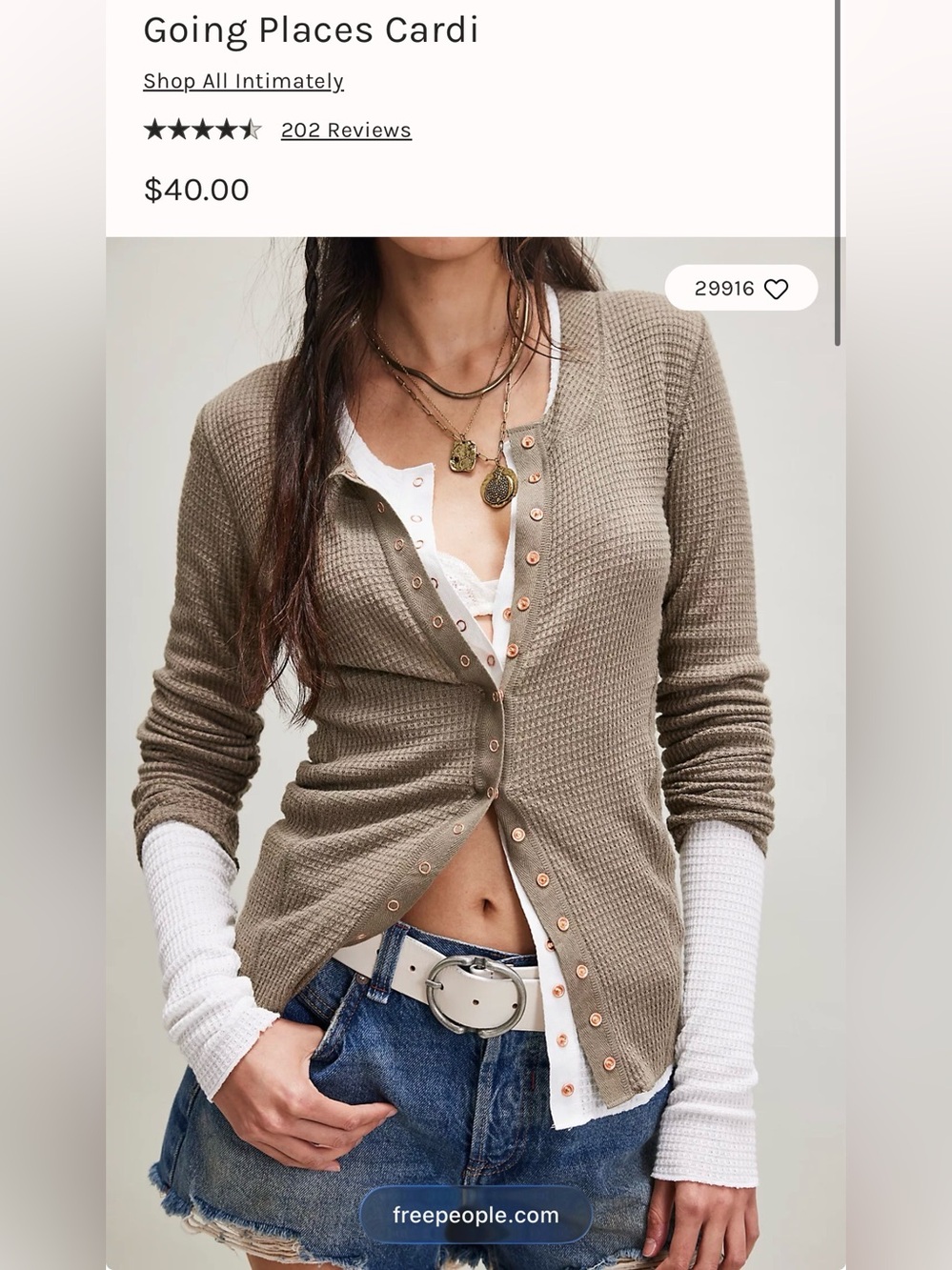 Free People Going Places Cardigan in Taupe